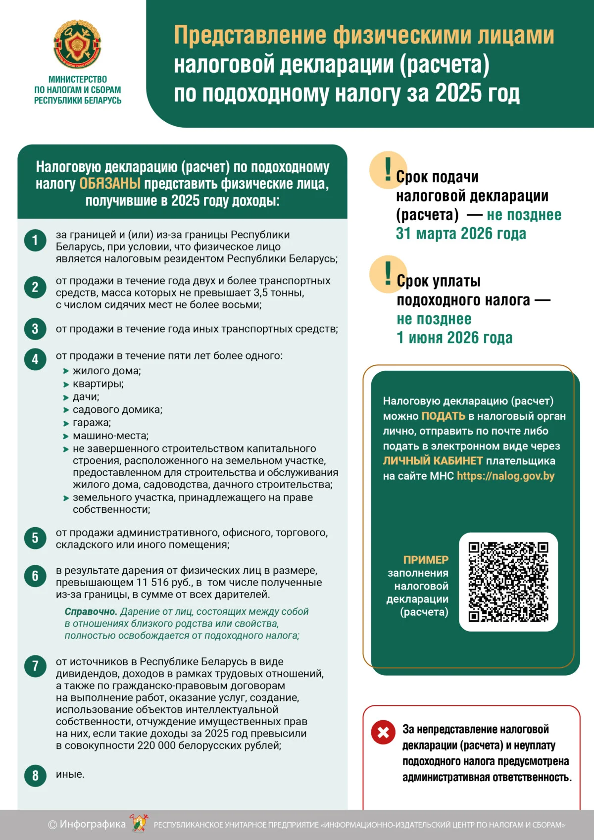 Декларации по подоходному налогу за 2025 год: крайний срок – 31 марта