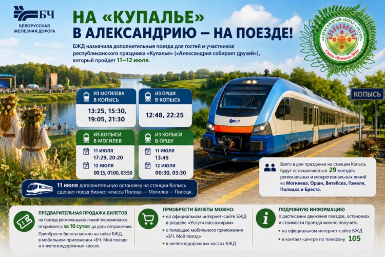 На «Купалье» в Александрию – на поезде!