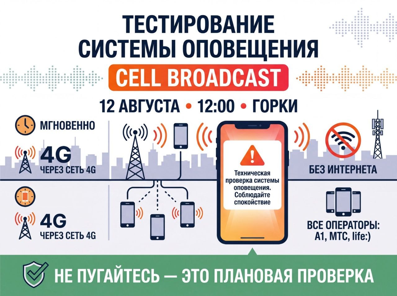 12 августа в Горках пройдет масштабная проверка мобильного оповещения